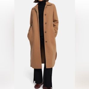 Theory wool and cashmere long coat, size medium